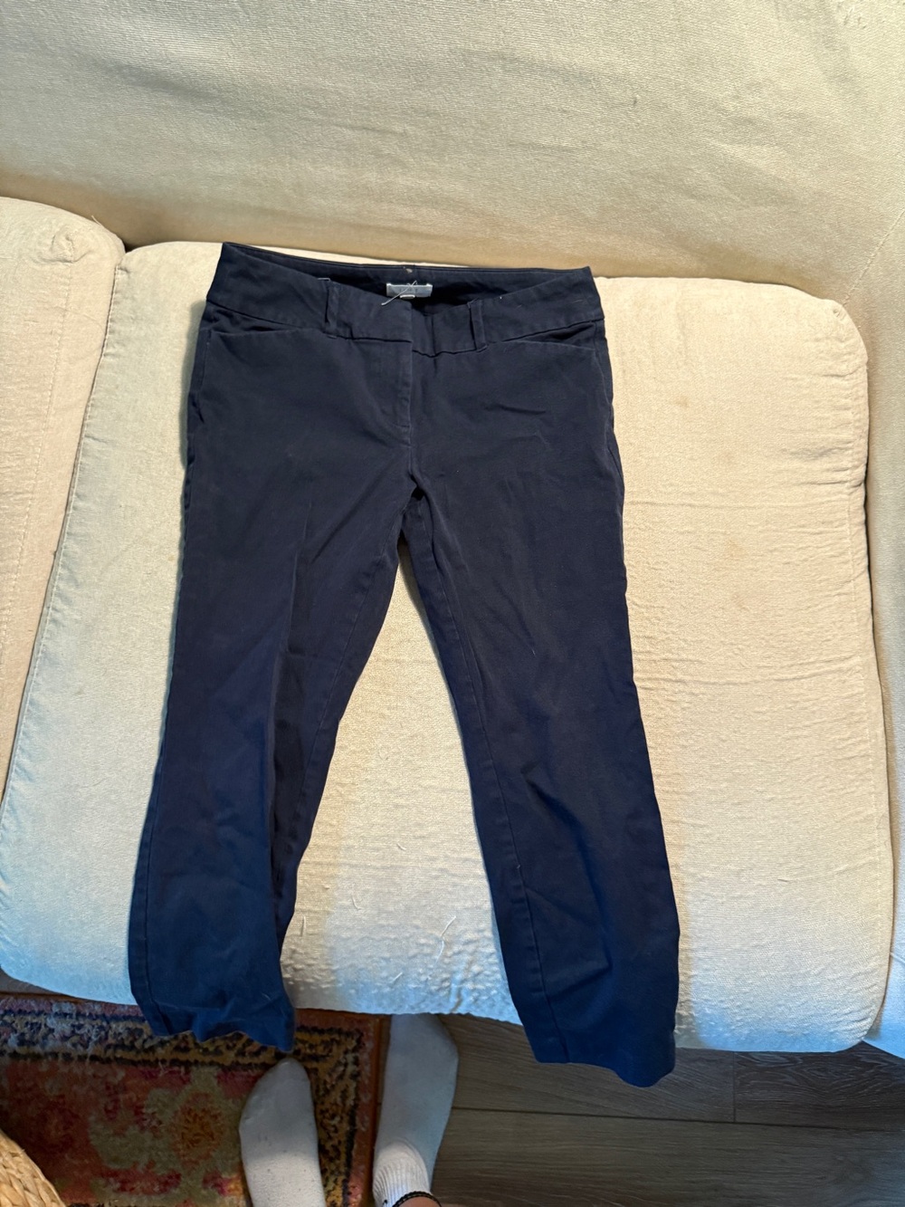 LOFT Navy Pull-On Slim Ankle Pants